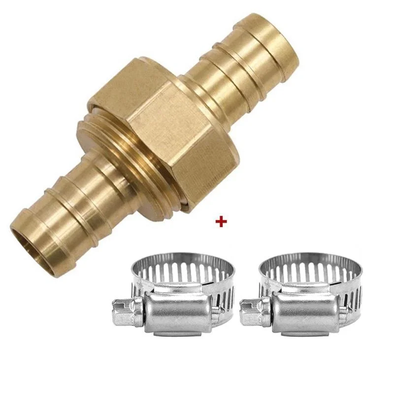 

5/8 Inch Brass Garden Hose Repair Fittings Kit,Female and Male Hose Connectors Fitting with Stainless Steel Clamp