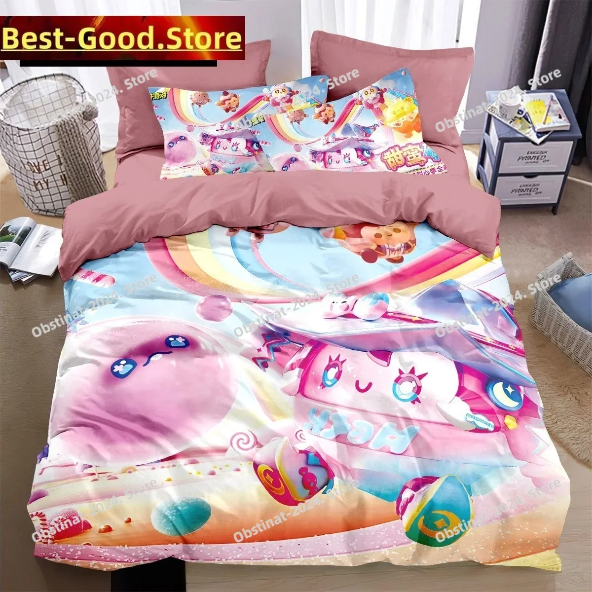 

3D Print Cartoon Game Eggy Party Bedding Set Boys Girls Twin Queen King Size Duvet Cover Pillowcase Bed boys Adult Home Textiles