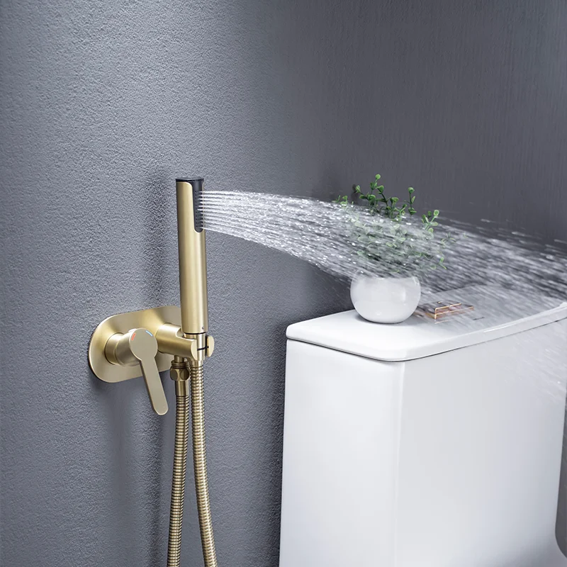 High Quality Three-function Bath Faucet Brass round Spray Hot Cold Water Mixer for Bathroom And Toilet Shower Set