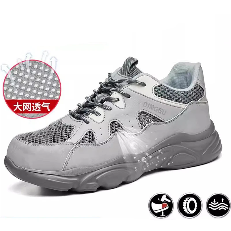 Breathable Work Sneakers Women Safety Shoes Anti-Smash Anti Puncture Indestructible Shoes Work Protection Shoes Steel Toe Shoes