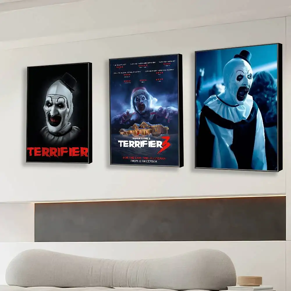 مجموعة Terrifier 321 الكلاسيكية لفيلم الرعب ورق أبيض ملصق ورق مقاوم للماء ملصق مقهى بار ملصقات الحائط