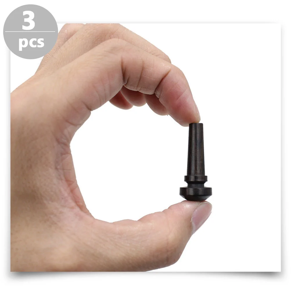 

3 Pcs Violin Tail Pegs End Nail Musical Instruments Ebony Bridge Pin Wood Nut Acoustic Supplies