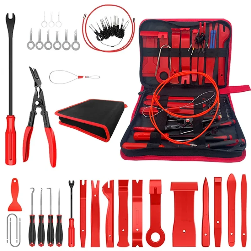 Portable Car Panel Removal Tool Auto Panel Door Audio Trim Removal Kit Clip Pliers Fastener Remover Pry Car Disassembly Tools