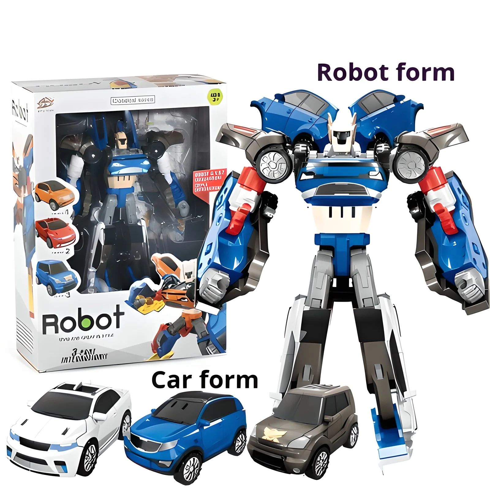 Brinquedo transformador de robô de carro modelo 3 em 1, figura de ação transformadora legal, ideal para brincadeiras e coleção de crianças