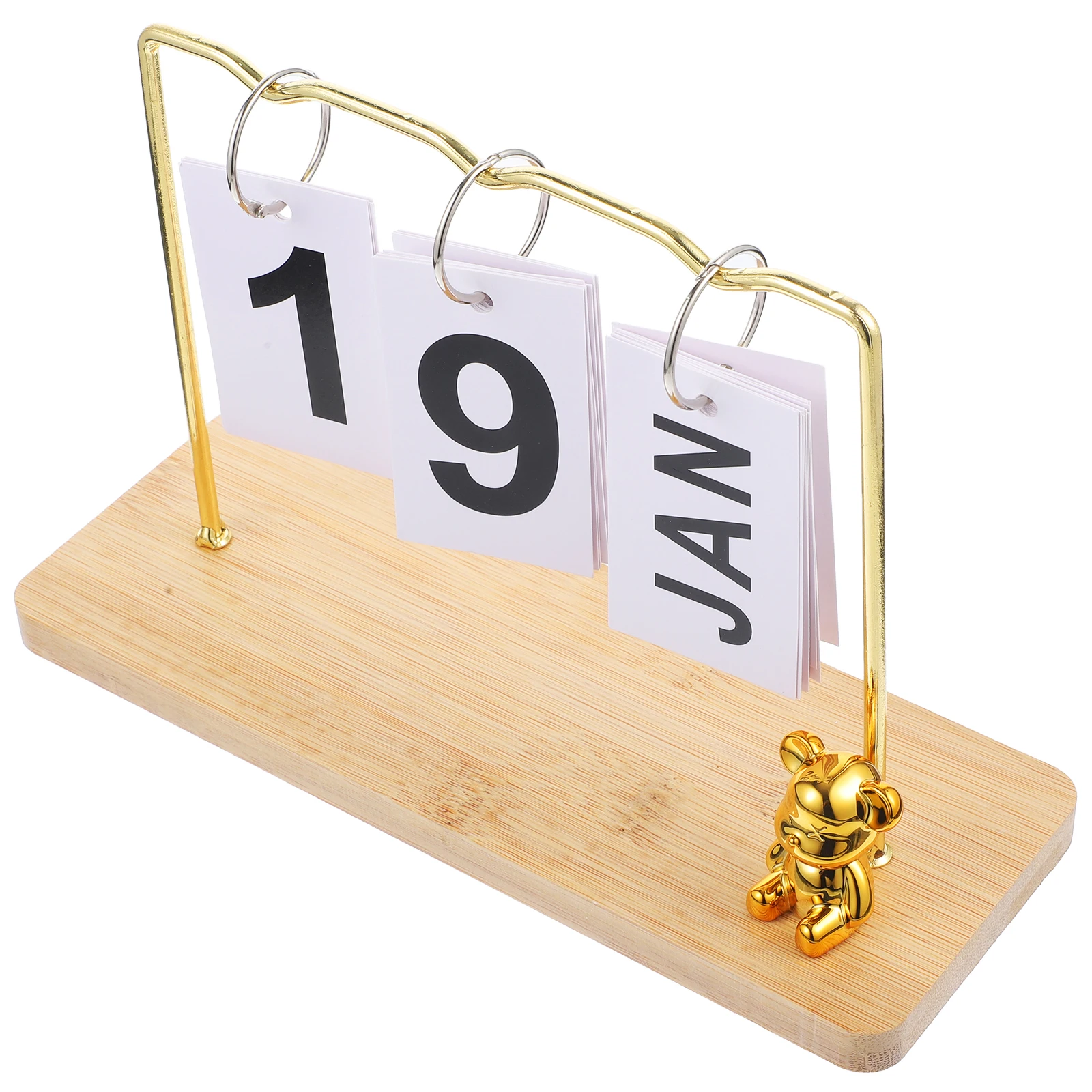 

Retro Vintage Reusable Perpetual Desk Calendar Metal Office Decorations Wooden Color Tabletop Accessories Student Gifts