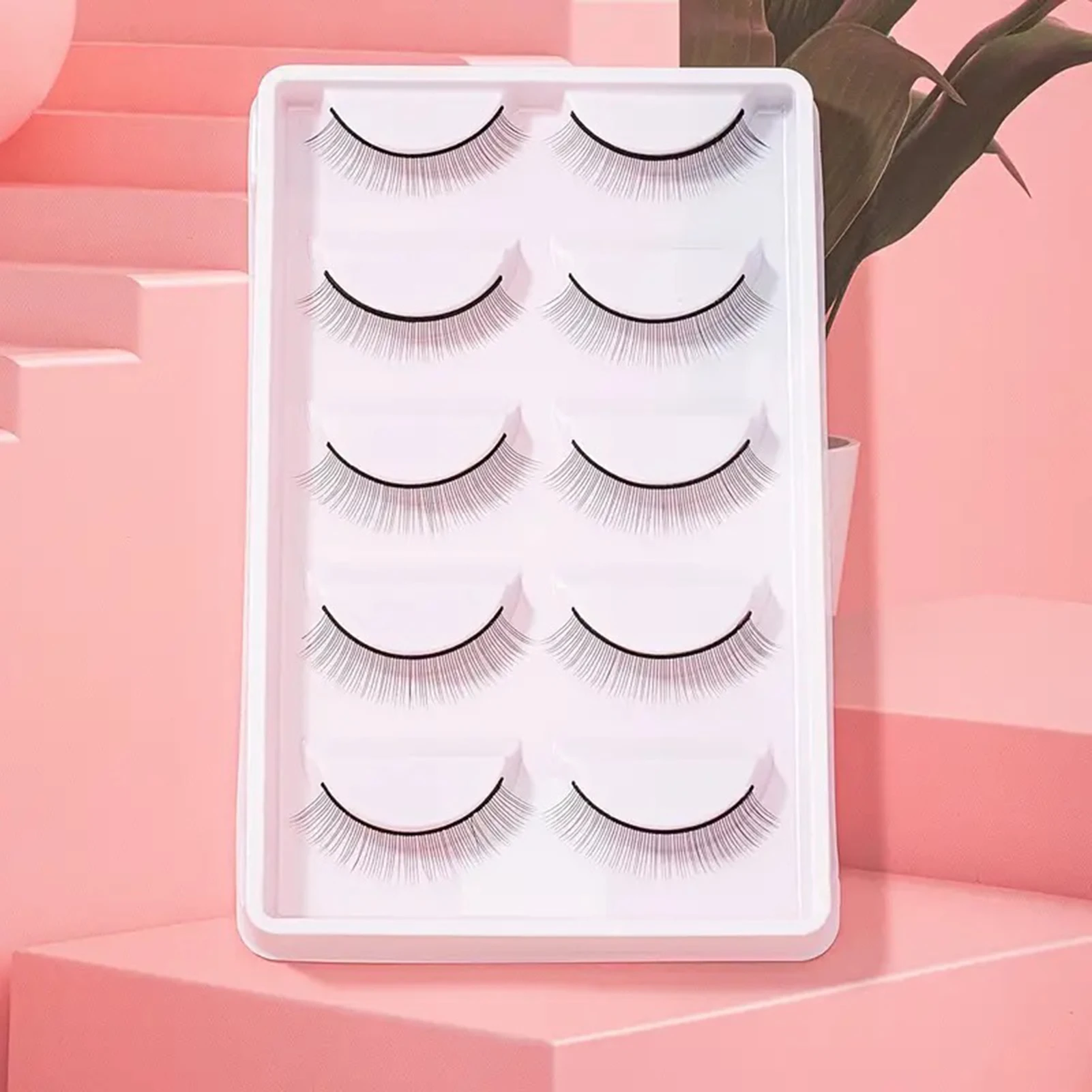 5 Pairs DIY Curl Long DIY Eyelashes Fiber Self-Grafting Multilayered Natural Fluffy Lashes for Home Makeup