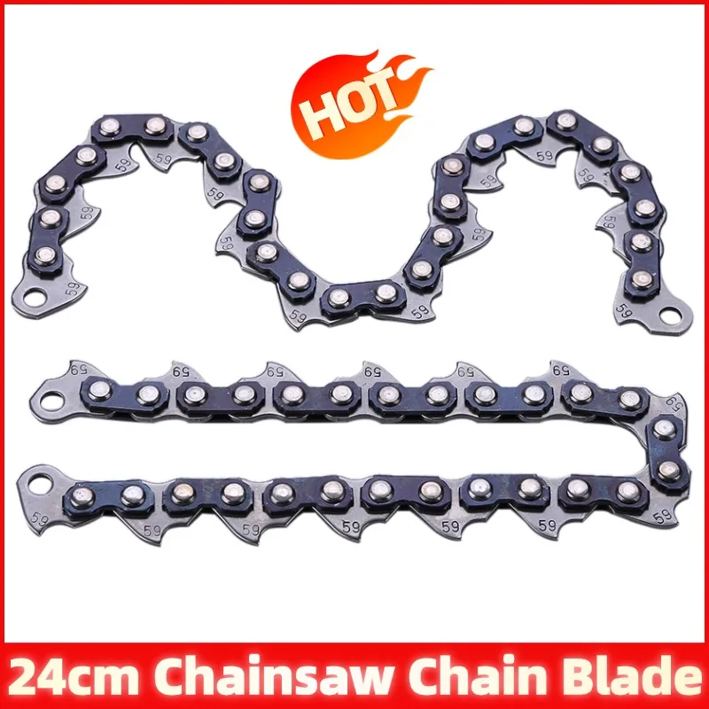 

2/4PCS Metal Chainsaw Chain Manganese Steel Links Replacement Chainsaw Saw Chain Spare Parts 24CM Wood Cutting Chainsaw Blades
