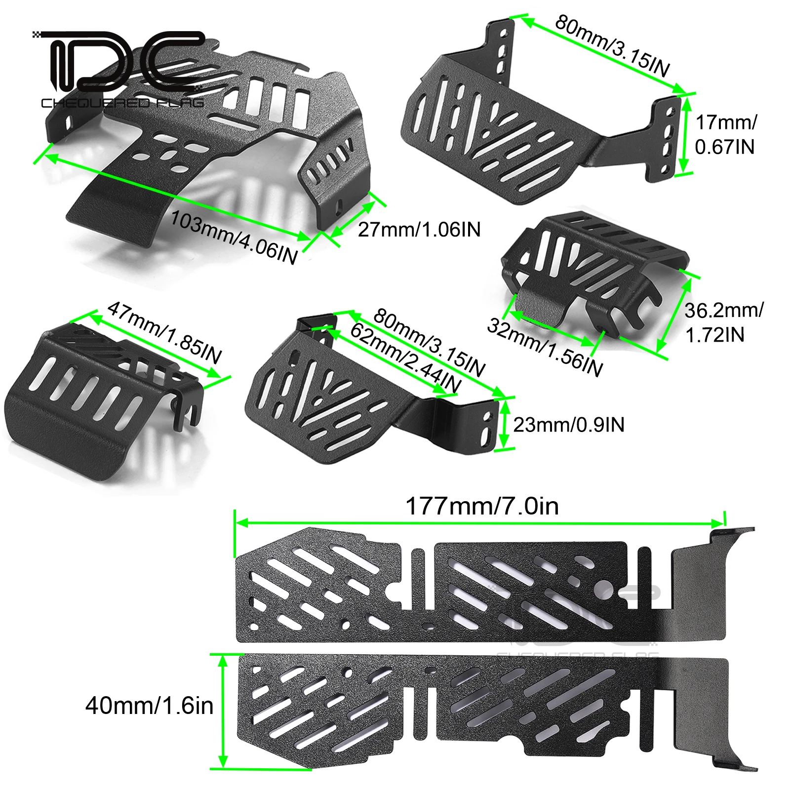 7 pz 1/10 Telaio In Metallo Armatura Guardia Assale Protezione Piastra Paramotore RC Crawler per Bronco Defender T4 T6 82046-4 92076-4 K5