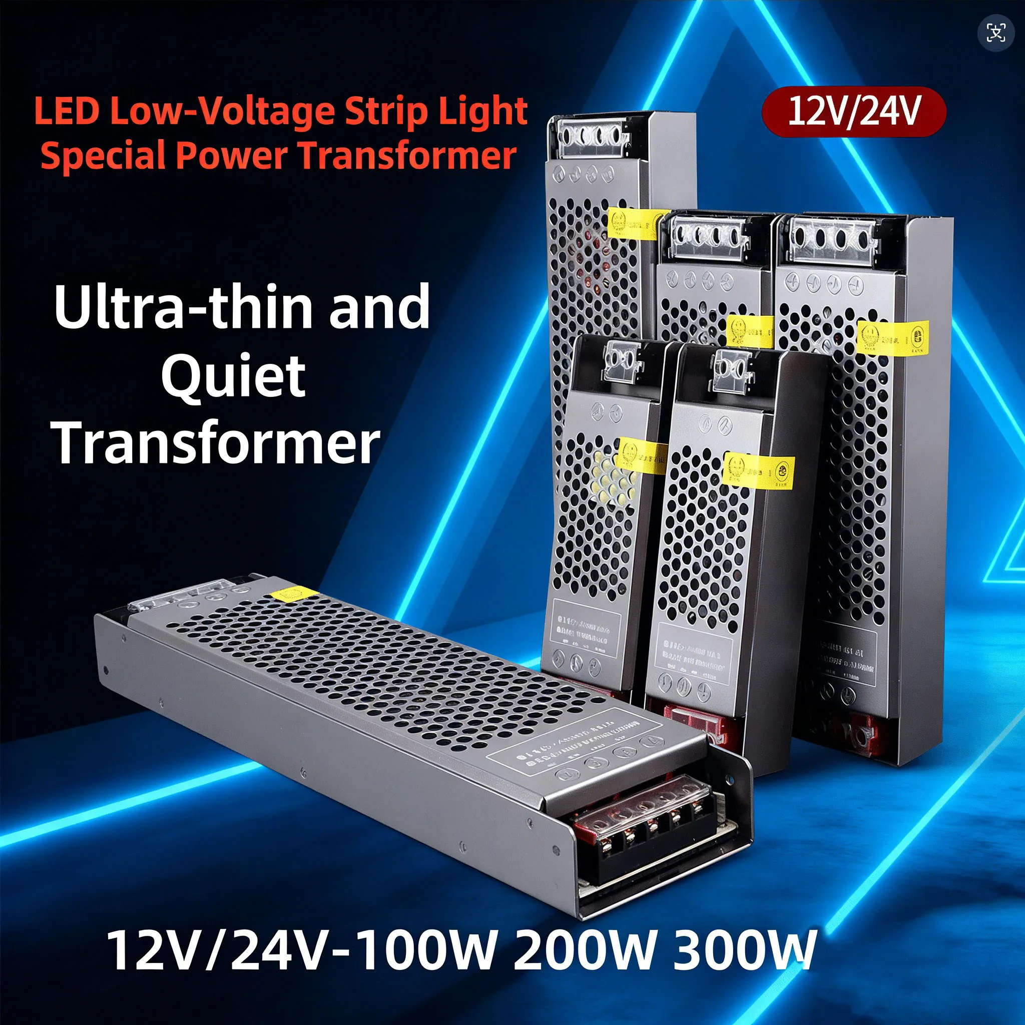 

Трансформатор-источник питания для светодиодных лент 220В на 12В/24В, адаптер-драйвер для светодиодных лент 12В/24В
