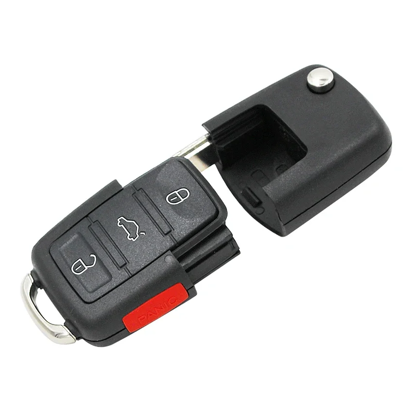 3+1/4 Buttons Remote Key Shell Case for VW Volkswagen Bettle Polo Jetta Touareg Passat Golf with Uncut HU66 with Battery Holder