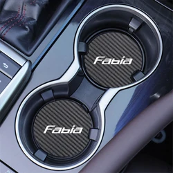 2PCS Car Cup Slot Non-Slip Mat Accessories For Skoda Octavia Fabia Rapid Superb Kodiaq Scala Karoq Citigo Kamiq Roomster Enyaq