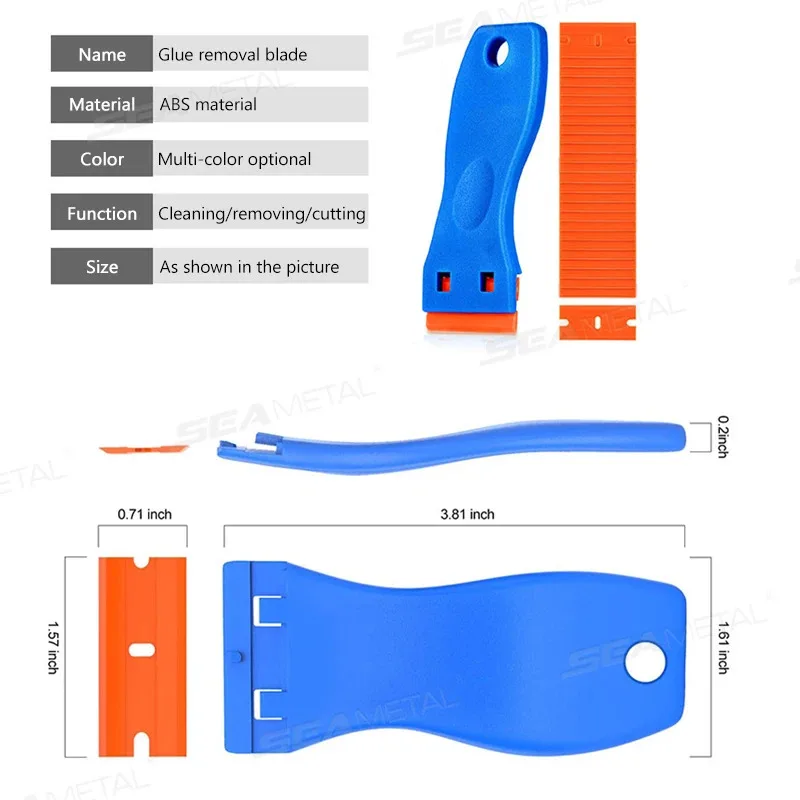 Car Sticker Remover Multipurpose Plastic Small Paint Automotive Glue Removal Tool Household Glass Cleaning Scraper Set