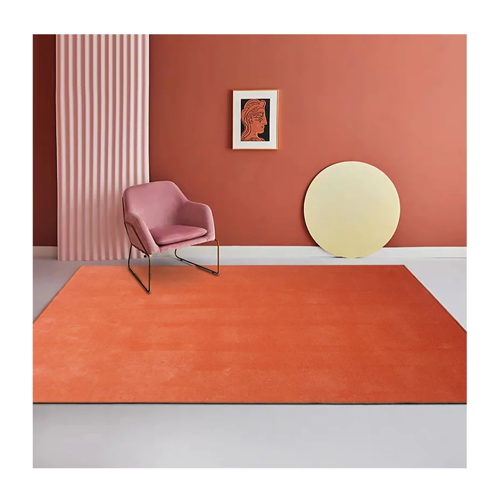 

Durable new collection cut pile modern solid orange color carpet