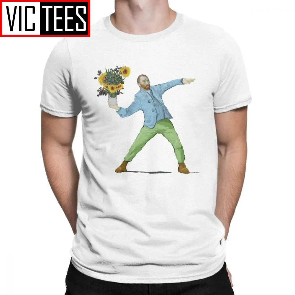 

Men T-Shirts Van Goghsky Van Gogh Vintage Cotton Tees Camiseta Portrait Vincent Culture Sunflowers Art T Shirt New