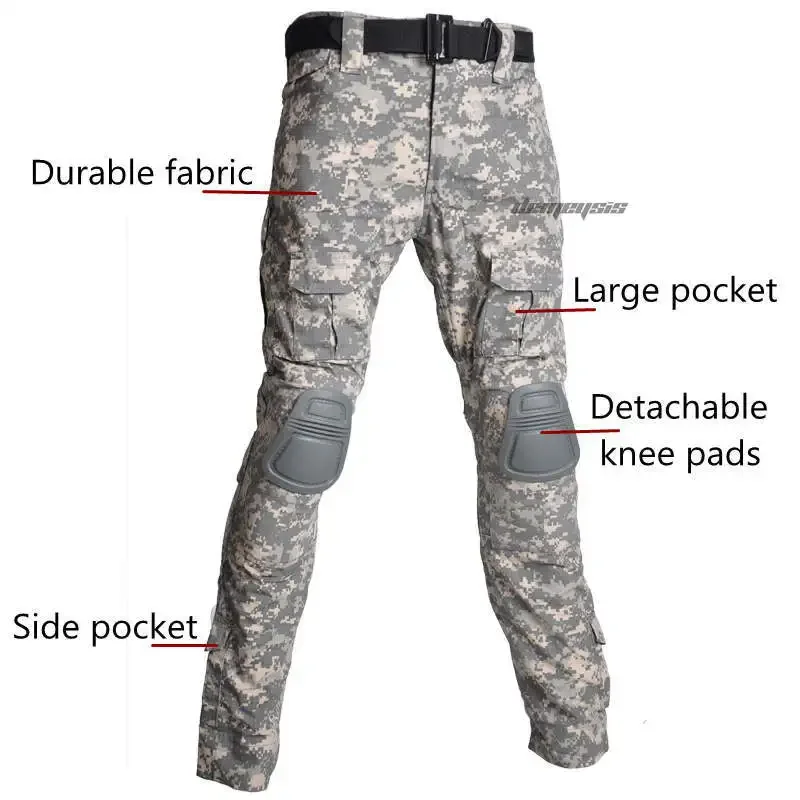 12 Colors hunting Clothing Set Camouflage Suit Camo Tactical Uniform Combat Elbow Knee Pads Tactical Suits for Hunting
