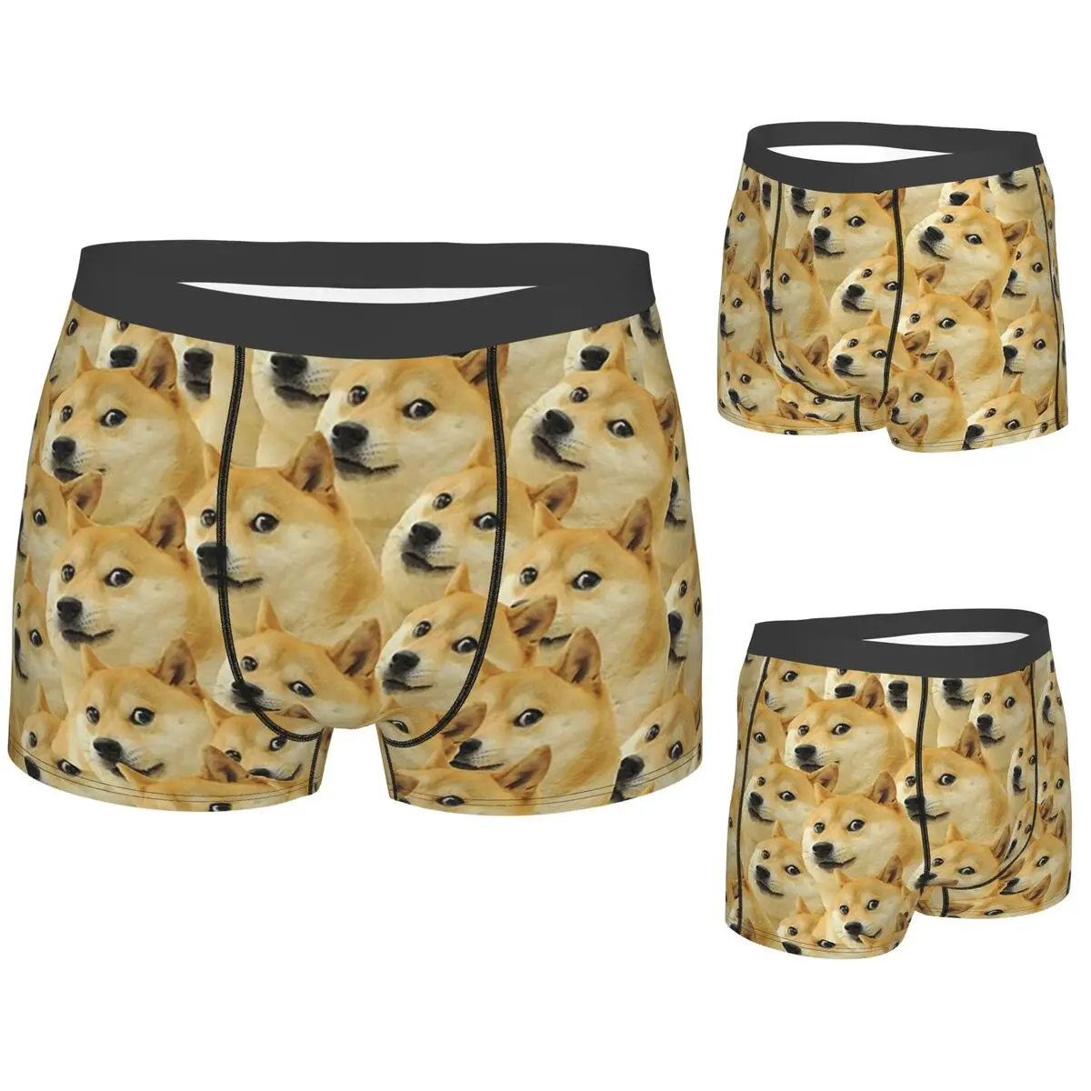 

Boxer Underpants Shorts Doge Wow Pattern Shiba Inu Doggo Dog Meme Montage Panties Men Breathable Underwear for Homme Man Gift