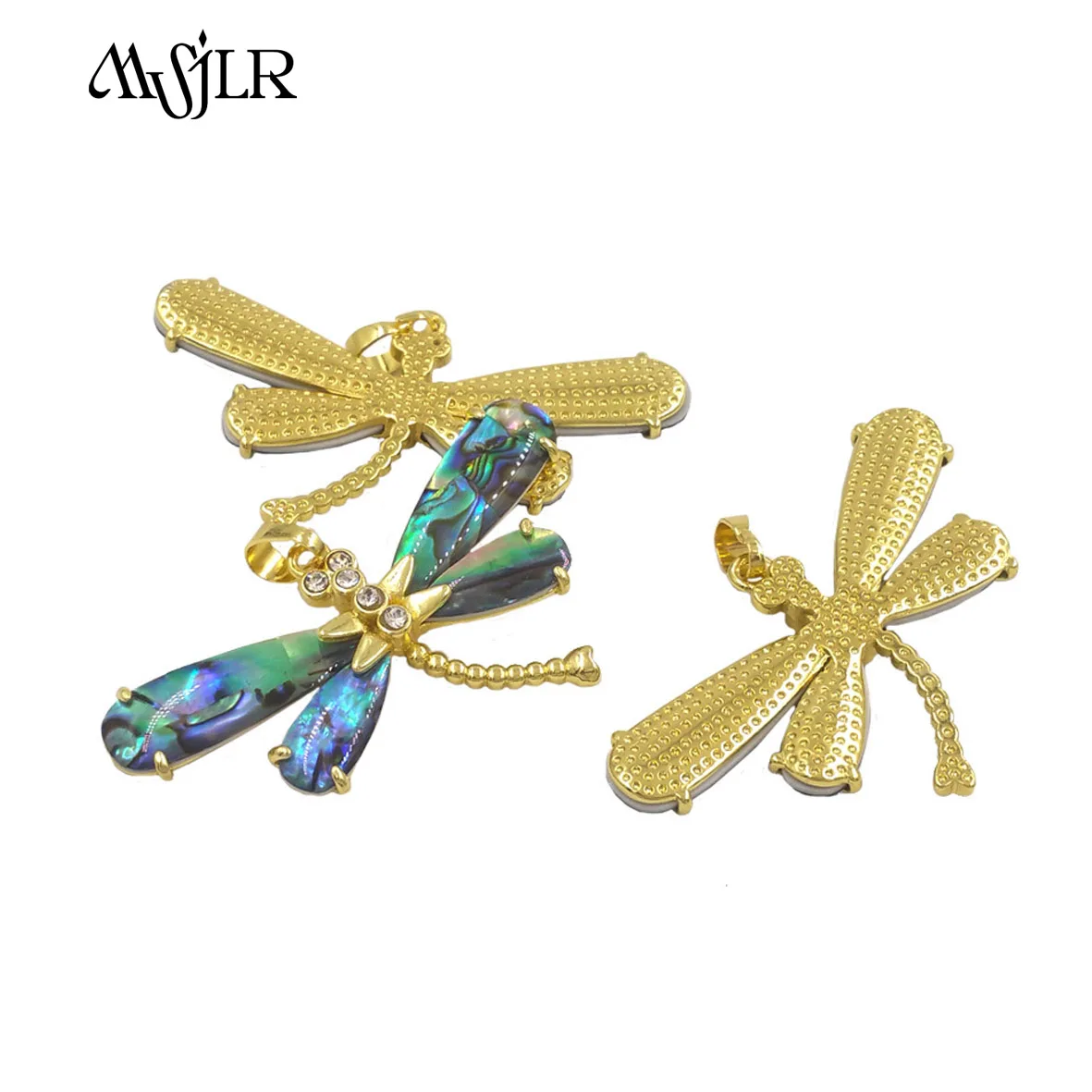 

MVP119 New Coming Natural Shell Drogonfly Shape Pendant With 18k Gold Plated For Women Anniversary Gifts