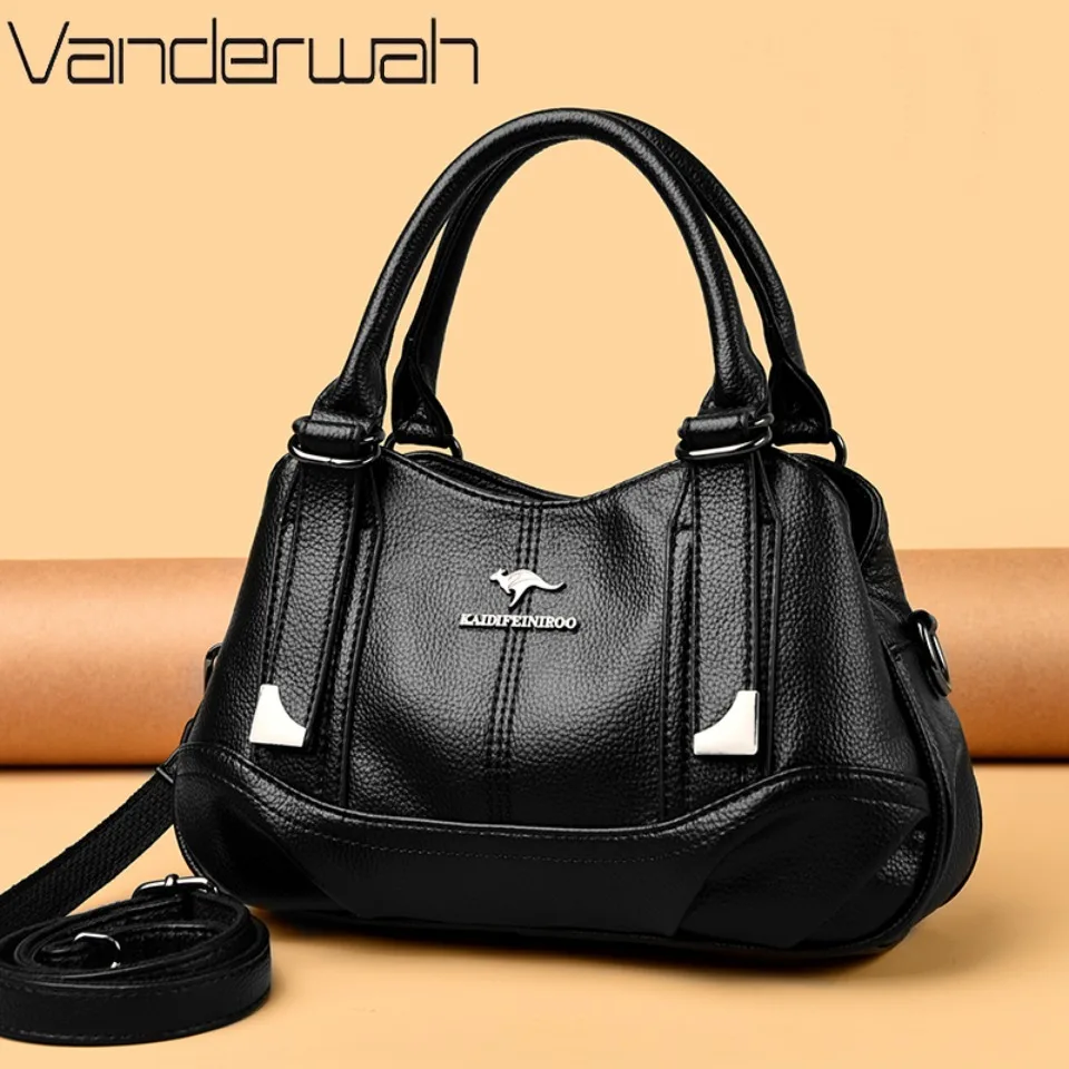 High Quality Pu Leather Hand Bags for Women Large Capacity Tote Bag Luxury Designer 3 Layer Shoulder Crossbody Messenger Bag New