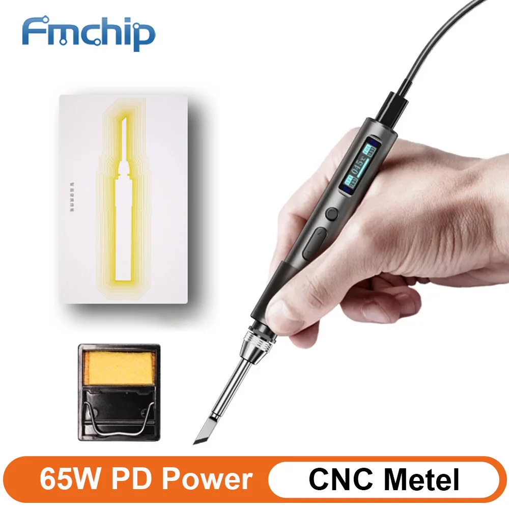 FMchip FM01 T65 Soldering Iron PD 65W Adjustable Constant Temperature Smart Soldering Station Compatible with HS-01 T65 FM65 Tip