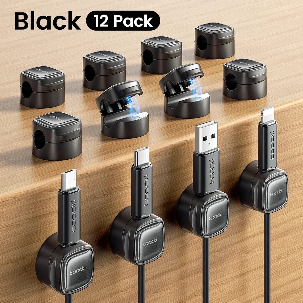 Toocki LX06 Kabel Organizer Magnetische Draad Clips 6/12PCS voor Mobiele Telefoon Kabels Stekkerdoos Toetsenbord Oortelefoons Magneet kabelhaspel