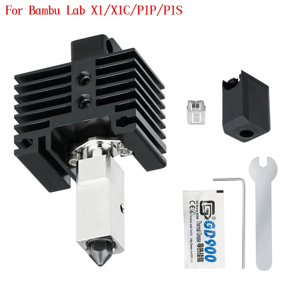 Upgrades V2 Hotend Kit voor Bambu Lab P1P X1 P1S X1C Hot End Thermistor Bimetaal Throat Bambulab Gehard Staal Nozzle Printkop