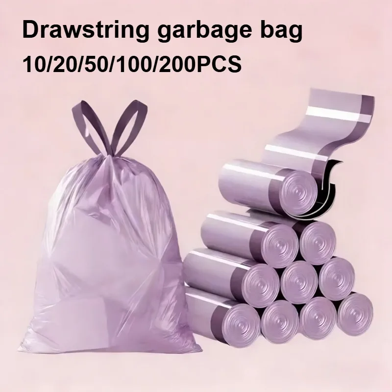 Sacos de lixo pequenos com cordão, mini saco de lixo sem perfume para banheiro, forros de lixo, sacos plásticos descartáveis para cozinha doméstica