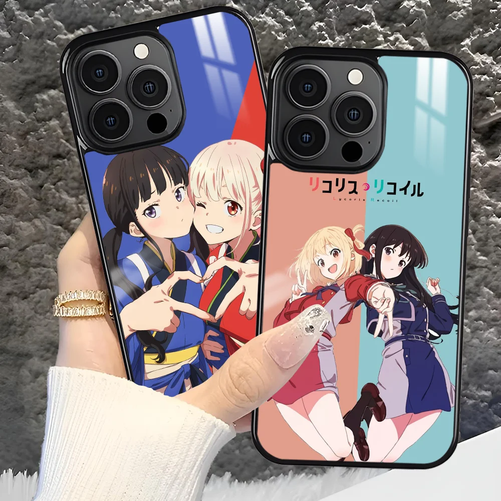 

Anime L-Lycoris R-Recoil Phone Case For iPhone 16 15 14 13 12 11 Pro Xs Max Mini Plus Antislip Shockproof Hard Funda