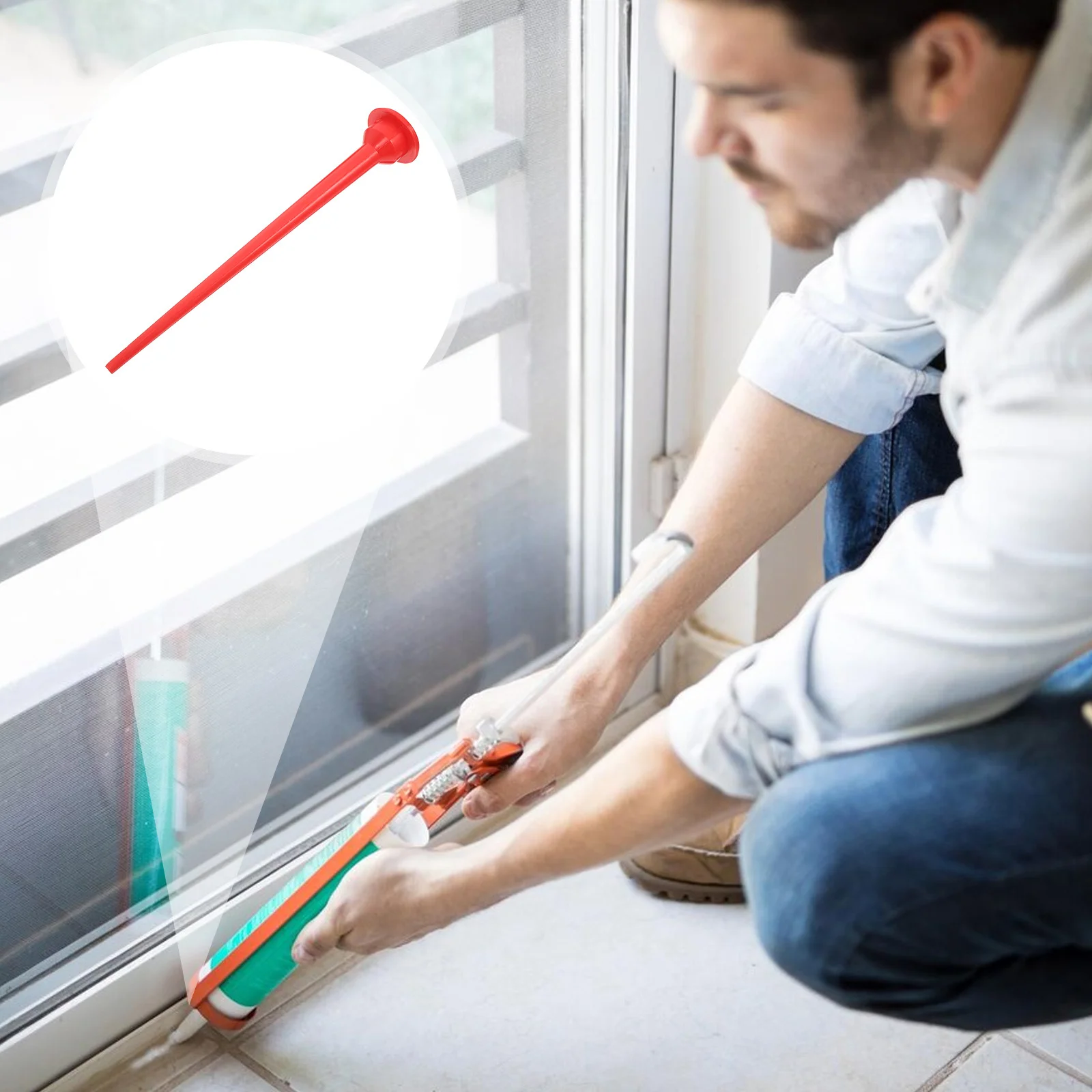 

30Cm Long Caulking Nozzle Plastic Extender Tip For Structural Adhesive Glass Sealing Reusable Caulk Applicator Tool Caulk Nozzle