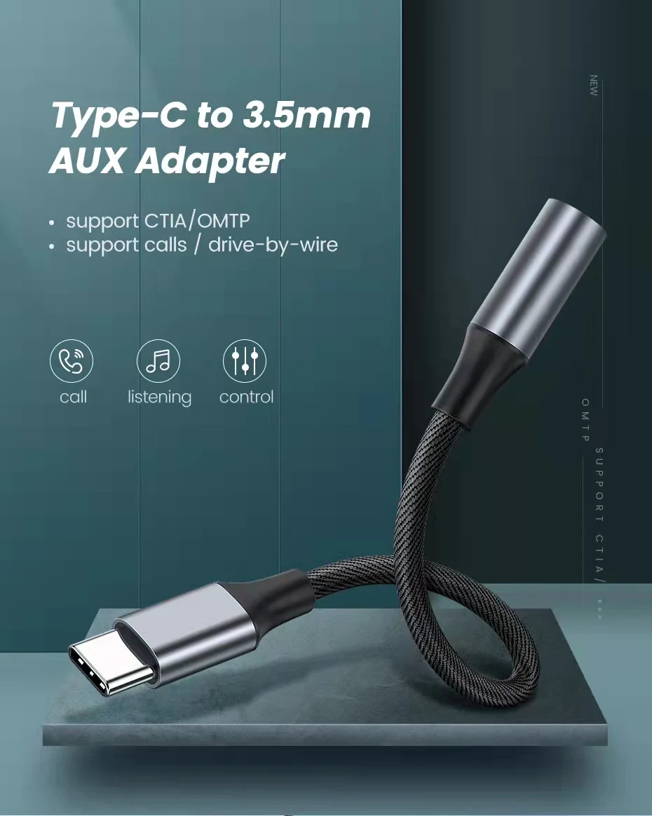 Voxlink tipo c para 3.5mm cabo de áudio usb c para 3.5 jack aux cabo adaptador fone de ouvido conversor para samsung xiaomi huawei monitor