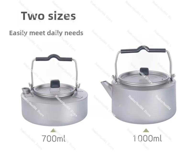 Applicable to Pure Titanium Kettle Camping Portable Outdoor Teapot Camping Open Fire Firewood Tea Cassette Stove Outdoor