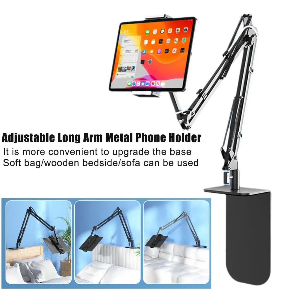 

Tablet Stand Rotatable Phone Stand Long Arm Metal 180° Adjustable Holder For iPad Pro Mini Air Tablet Compatible 4-12.9” Y2G6