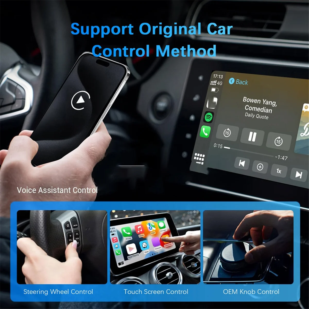 2 in 1 Wireless Carplay Android Auto Adapter WiFi BT Auto Connect USB Dongle for IPhone6 Android 11 Wired CarPlay