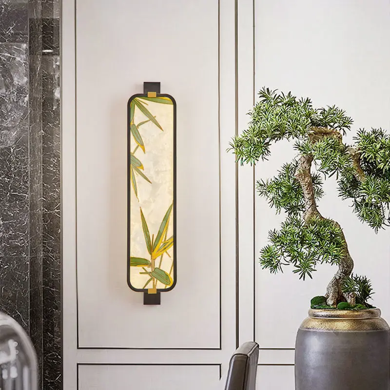 Chinese Knot Bedside LED Wall Lamp Enamel Color Indoor House Lighting Living Room Bedroom Long Wall Light Home Creative Sconces