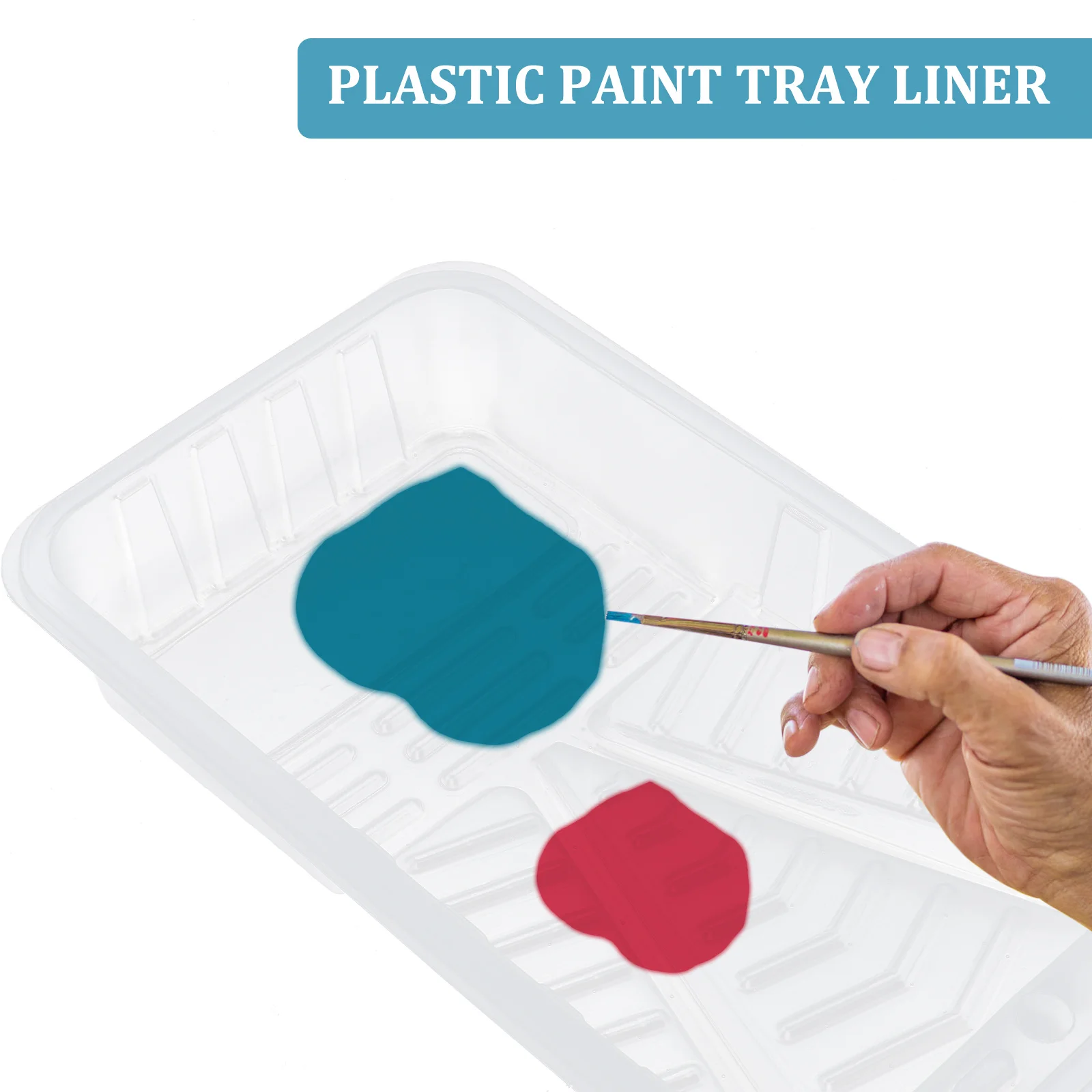 

4Pcs Paint Tray Liner Semi Transparent Design Easy Use Paint Roller and Brush Tray Replacement Painting Supplies