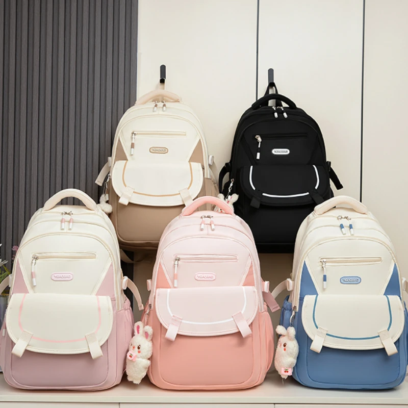 2024 New Girl Student School Bag Youth Nylon materiale colorato Cute women's Bag zaino Versatile per pendolari di alta qualità