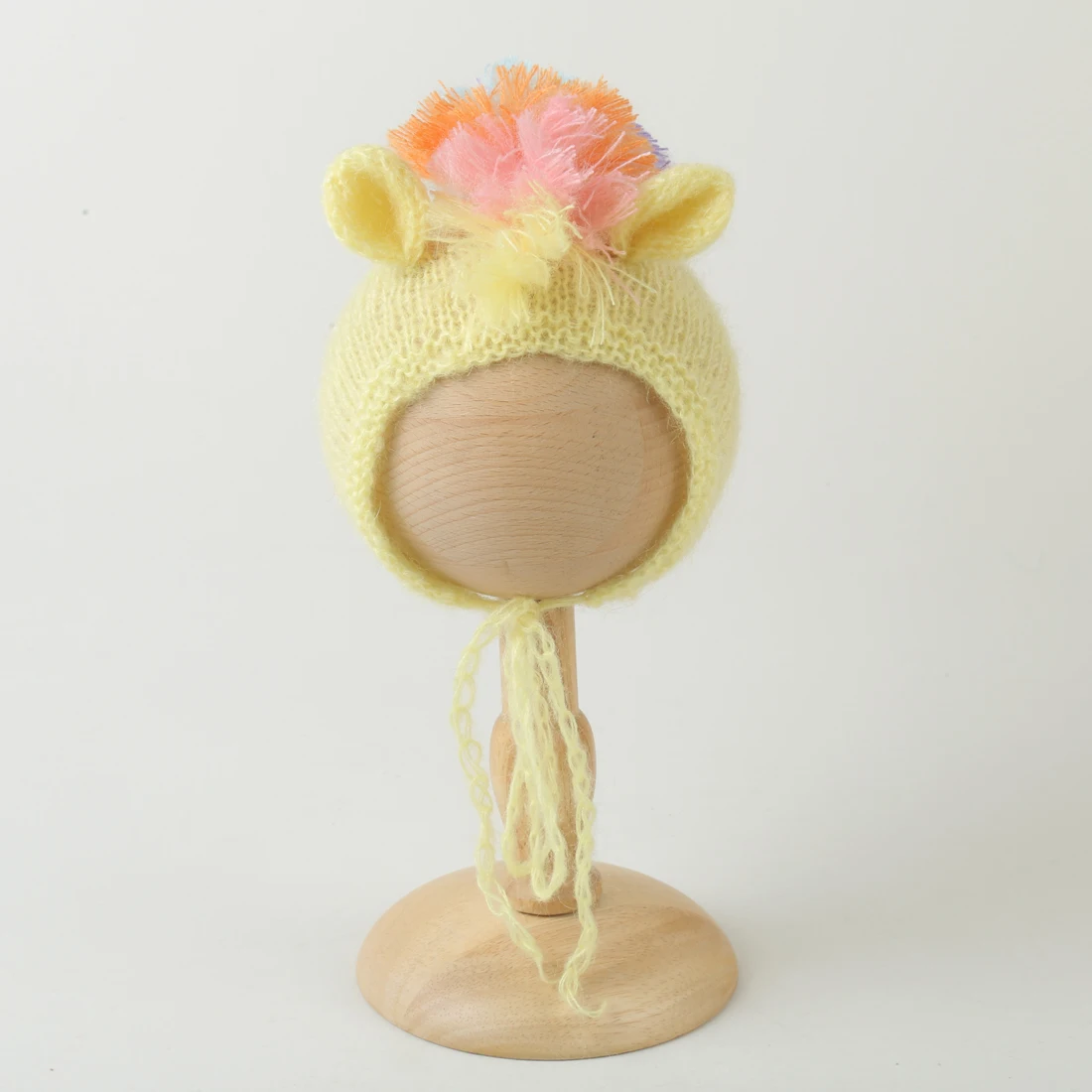 

Yellow Knitted Baby Clothing Set Newborn Photography Props Knitted Baby Romper And Bonnet Set Photo Shooting Prop