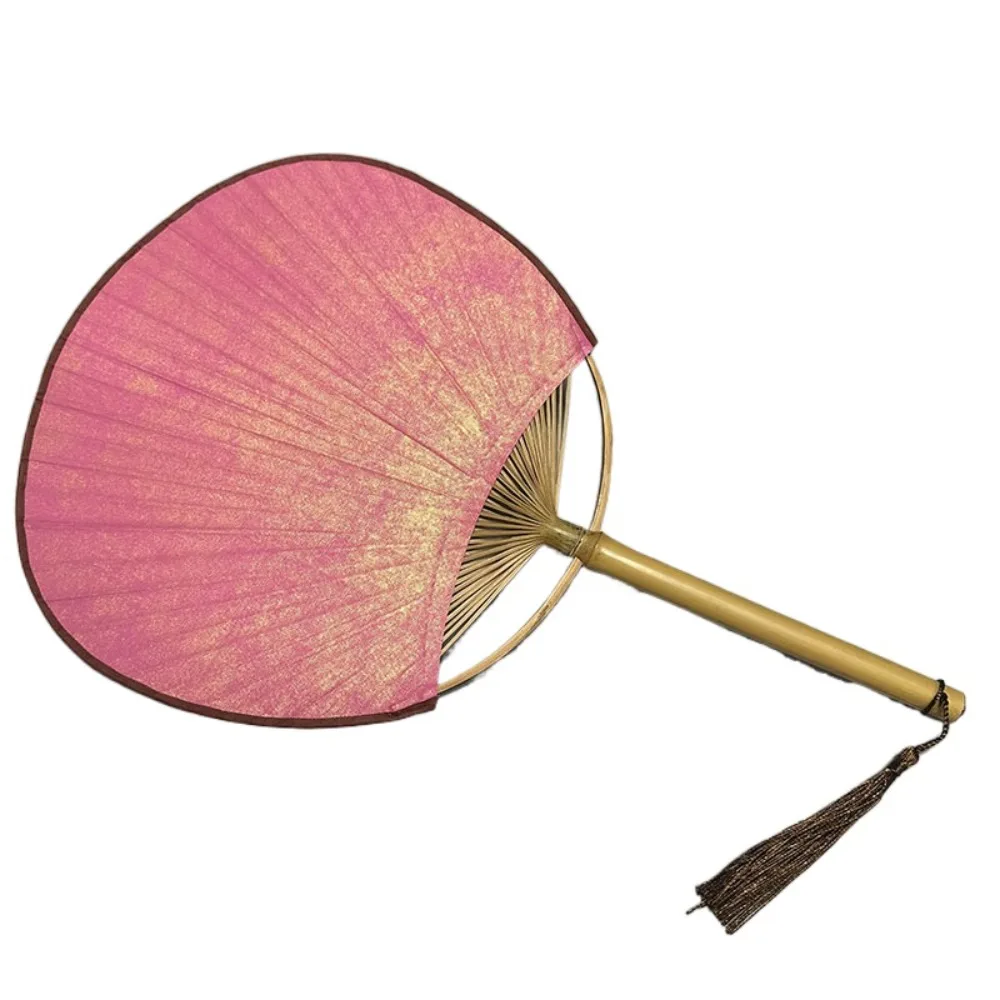 Classical Vintage Hand Painted Fan with Tassels Paper Blank Hand Fan Bamboo Handle Chinese Style DIY Fan Summer
