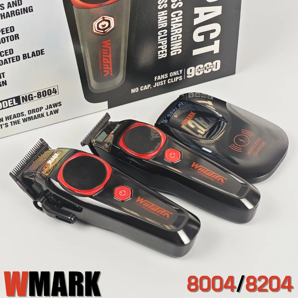 المهنية مقص الشعر الكهربائية عدة الشعر المتقلب WMARK 8004 8204 فرش السيارات 9000 دورة في الدقيقة مع قاعدة DLC آلة الحلاق شفرة