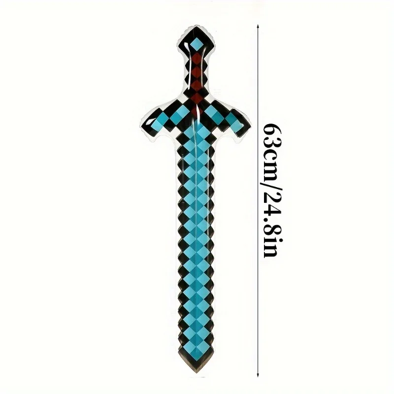 3Pcs Pixel Style Inflatable Sword Toys for Kids, Safe Inflatable Props Party Accessories for Birthday Halloween Cosplay view 6