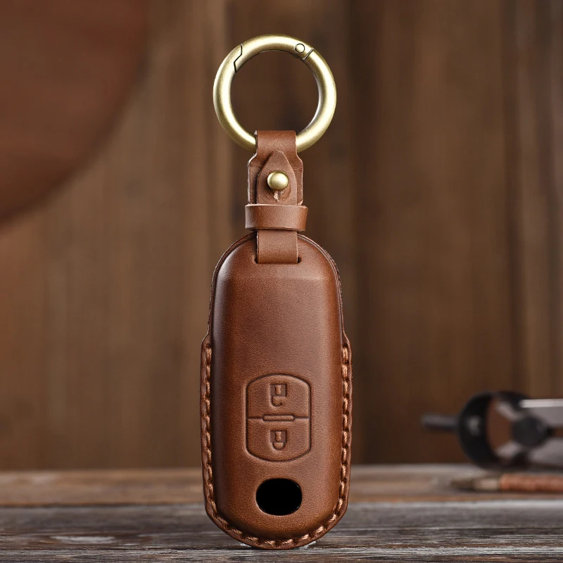 Genuine leather Protector For Mazda 2 3 6 Atenza Axela Demio CX-5 CX5 CX-3 CX3 CX7 CX-7 CX-9 CX9 MX5 2 3 Key Case Cover Fob view 2
