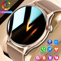 2025 NFC reloj inteligente Amoled HD GPS pista deportes ritmo cardíaco Bluetooth llamada impermeable señoras mujeres Smartwatch para regalo de las mujeres