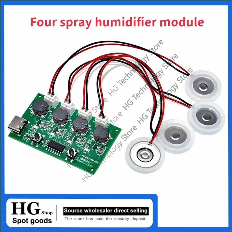 Original new  Type-C USB Mini Humidifier DIY Kits Mist Maker and Driver Circuit Board 4 Fogger Atomization Film Atomizer Sheet