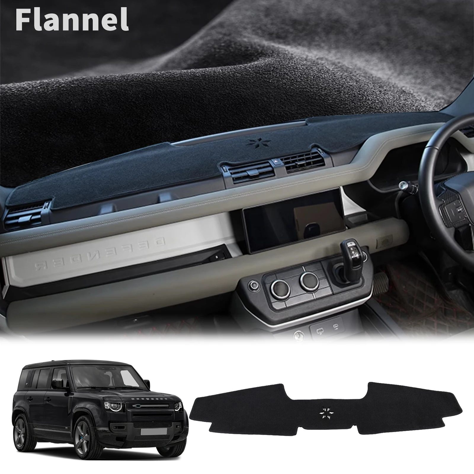 

Dashmat DashMat for Land Rover Defender 2020 2021 2022 2023 2024 2025 Without HUD Sunshade Protective Carpet Dashboard Cover Pad