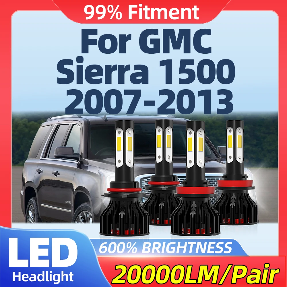 

240 лм, 6000 Вт, Canbus, без ошибок, фонарь головного света 12 В, 1500 K, автомобильные фары для GMC Sierra 2007, 2008, 2009, 2010, 2011, 2012, 2013,
