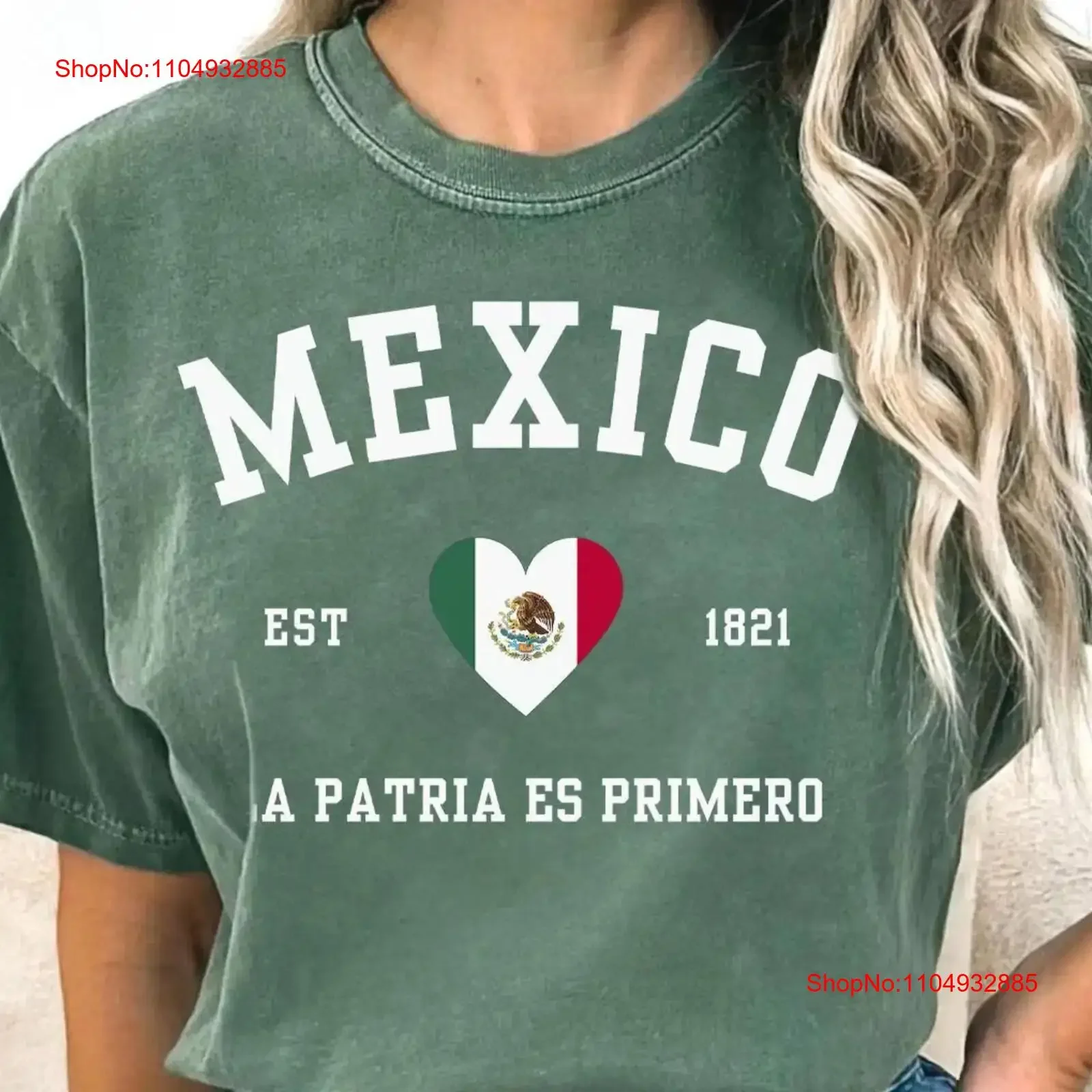 

Mexico Flag Heart T Shirt Visit vintage Washed Breathable Casual Slightly Versatile Unisex homme streetwear Stretched