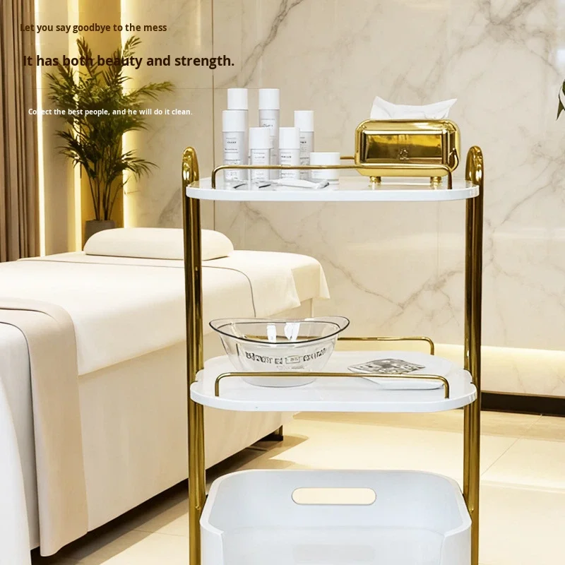 Beauty Cart Modern Stainless Steel Nail Hair Tattoo Small Mobile Rack