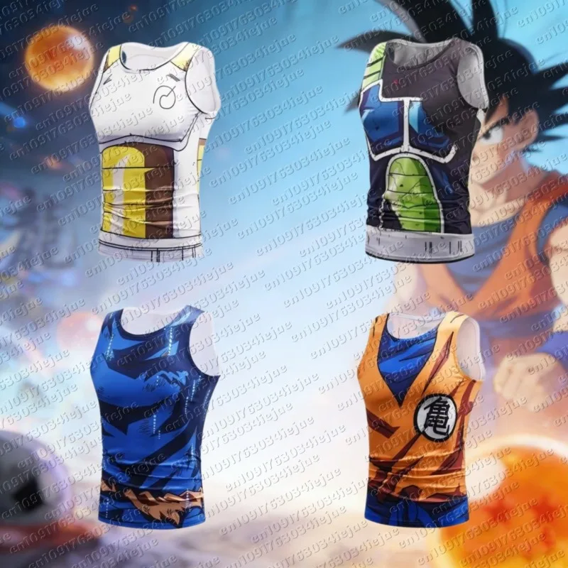 2026 Anime Dragon Ball Z Character Symbols Men's Tank Top Sleeveless Shirts Summer Quick-dry Comfy Lightweight Plus Size