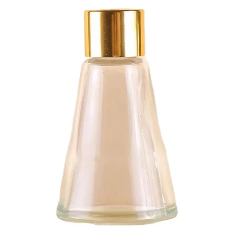 50ml Conical Glass Diffuser Bottle, Empty Fragrance Aromatherapy Vial with Gold Cap for Essential Oil Liquid Storage