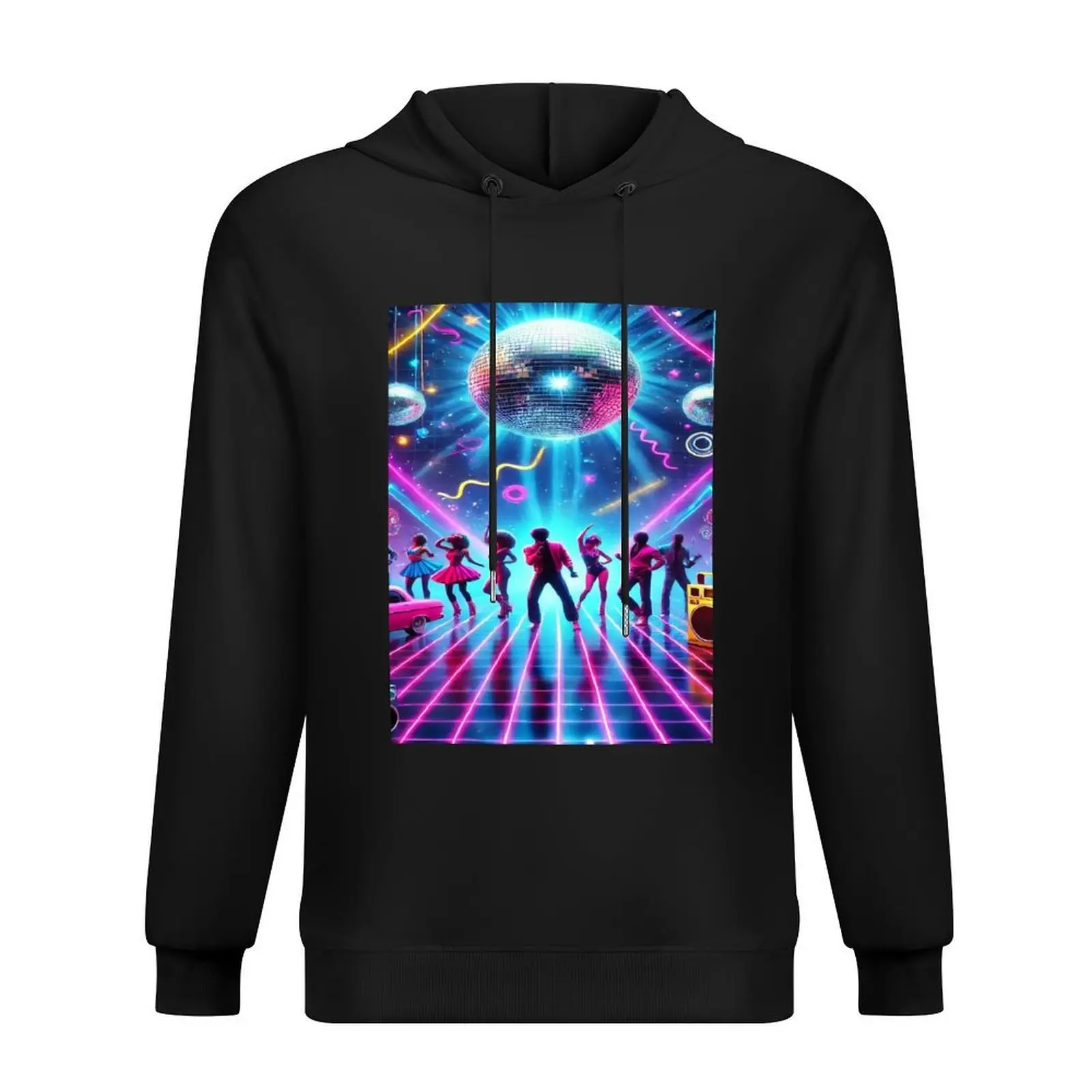

80s Neon Party Scene Hoodie aesthetic clothing mens clothing men clothing korean autumn clothes hoodies and sweatshirts new