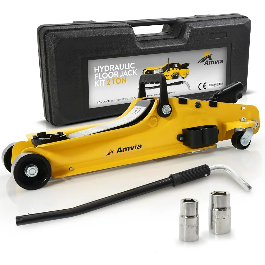 

2-тонный гидравлический низкопрофильный напольный домкрат с чехлом для внедорожников и авторемонта, портативный набор инструментов для тележки с наконечником и гаечным ключом Ide